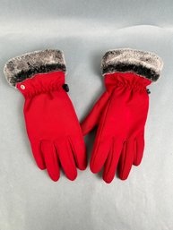 Large Head Red Ladies Gloves