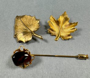 2 Brooches And 1 Stick Pin