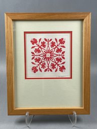 Hawaiian Hand Cast Paper Kapa Design, Signed By Artist, Jule Patten 1990