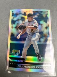 2000 Topps Chrome Francisco Cordova Baseball Card.