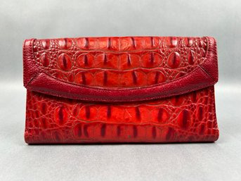 Brahmin Red Crocodile Leather Wallet