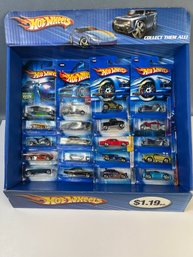 Lot Of 20 NIB Hot Wheels Car And Sales Display Case.