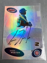 2003 Bowmans Certified Autographed Aron Weston Baseball Card.