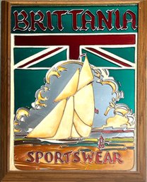 Vintage Brittania Sportswear Stained Glass Framed