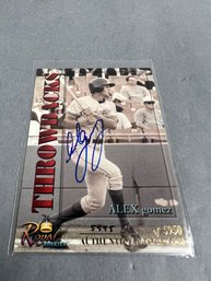 2001 Royal Rookies Autographed Alex Gomez Baseball Card.