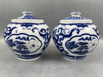 Pair Of Chinese Porcelain Ginger Jars.