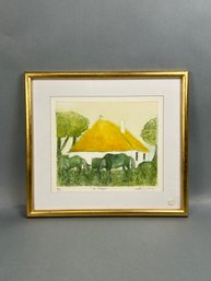 Signed Etching Of Horses Grazing, La Papala - Local Pickup