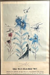 Vintage Salvador Dali Flower Magician Exhibition Print Poster Framed