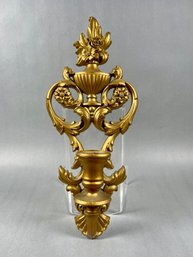 Vintage Syroco Hollywood Regency Gold Candle Wall Sconce