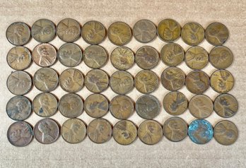 49 Wheat Pennies Circulated All In The 1930s And 1940'S