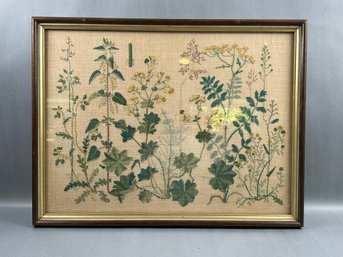 Antique Needlepoint Picture Framed