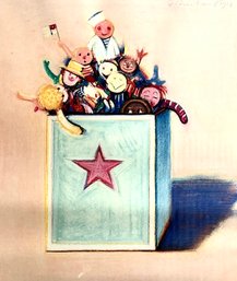 Vintage Wayne Thiebaud Doll Box Print Poster Framed