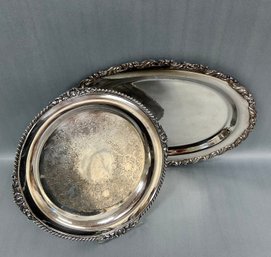 Lot Of 2 Silver Plate Trays