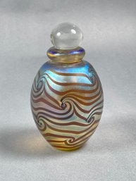 Santa Barbara Art Glass Perfume Bottle - Signed