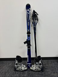 Fischer S200 Skis And Tecnica Boots With Two Sets Of Poles