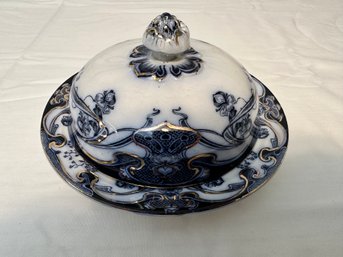 Flow Blue Iris By Royal Staffordshire Covered Dish