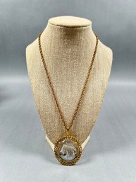 Trifari Crown Bull Pendant Necklace