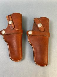 2 Vintage Hunter Brand Leather Holsters Model 1100B19.