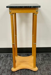 Marble Top & Oak Plant Stand  *Local Pickup Only*