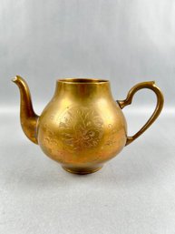 Small Heavy Brass Chinese Teapot - No Lid