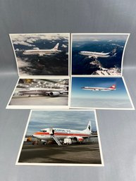 Lot Of 5 Boeing Aircraft Photographs Some Are Numbered On The Back.