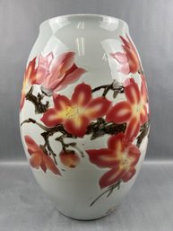 Large Chinese Vase With Flowers.