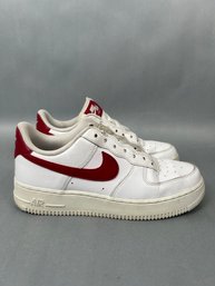 Nike Air Force 1 Sz 8.5 Womens Red And White