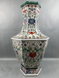 Large Chinese Vase With Floral Designs.