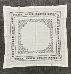 Linen Drawn Thread Work Square Table Cloth