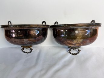 2 Vintage Silver Plated Wall Pockets.