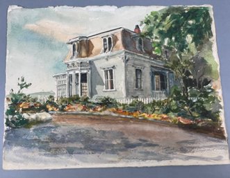 Original Roberta McCord Watercolor Labeled Port Townsend House.