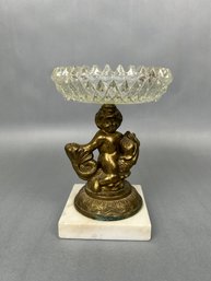 Vintage Marble And Cherub Compote -local Pickup
