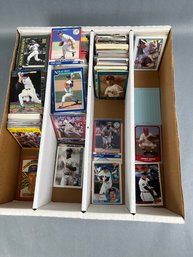 13x15 Inch Box About 1/2 Full Of Mixed Makers Baseball Cards, Various Years.