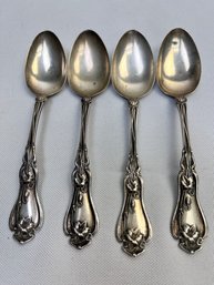 4 Antique Matching Sterling Silver Spoons.