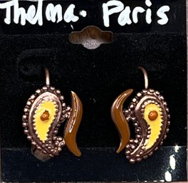 Thelma Paris Fall Colors,  Orange Pierced  Earrings