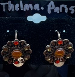 Thelma Paris Fall Colors, Orange Pierced Earrings