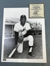 Autographed Willy Mays Photo With COA.