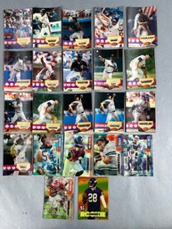 Lot Of Pinnacle Sport Flix Baseball 1994 And Football 1995 Cards.