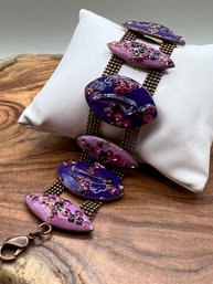 Thelma Paris Bracelet With Pink & Purple Stones