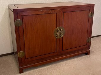 Rosewood And Brass Chinese Chest With 4 Drawers *Local Pick-up Only*