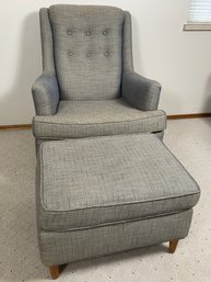 MCM Upholstered Chair And Ottoman *Local Pick-Up Only*