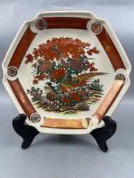 Vintage Japanese Ashtray With Pheasants.