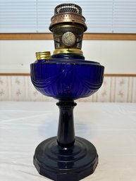 Aladdin Cobalt Blue Lincoln Drape Oil Lamp