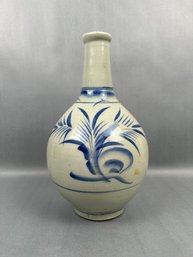 Blue & White Asian Saki Bottle