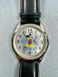 Disney Mickey Mouse Wristwatch With Leather Strap