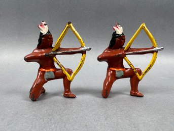 2 Vintage Toy Lead Indians.