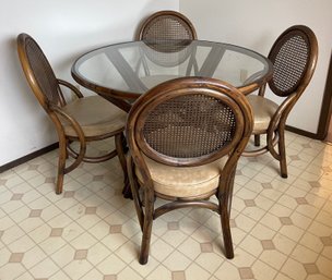 Kalp-son Rattan Co.  Round Dinette Set - Table & 4 Chairs *Local Pick-up Only*