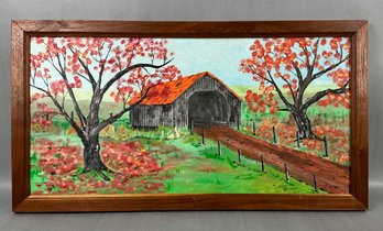 Original Covered Barn Painting Lasseter 1981 -local Pickup Only