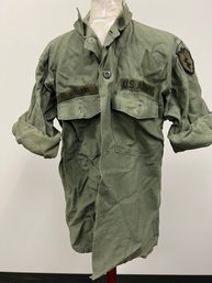 Vintage Army Shirt Mans Cotton Sateen.