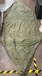 US Army Half Tent Shelter Vietnam Era With Stakes And Poles.
